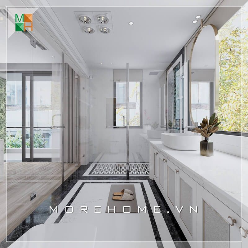 Tạo ra một không gian thư giãn rộng rãi hơn bằng cách thiết kế phòng tắm theo phong cách hiện đại với sự trợ giúp của cửa kính cường lực.