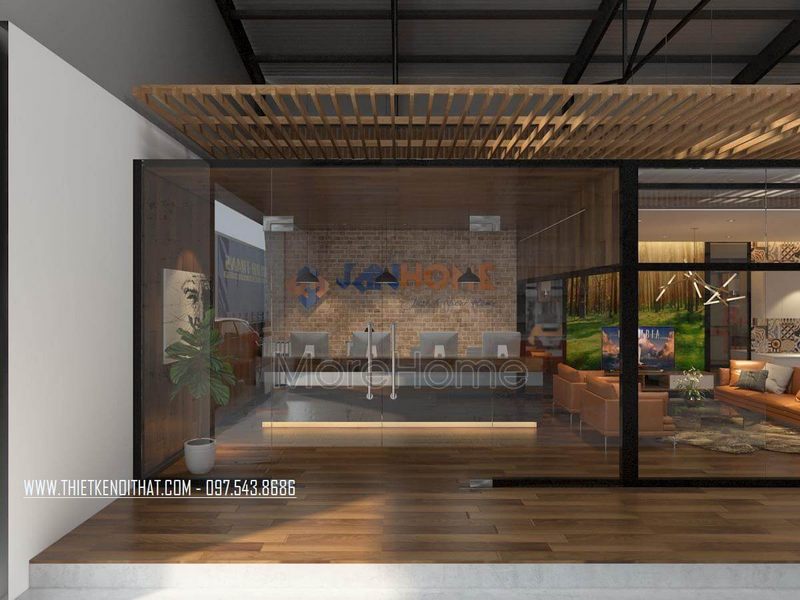 Showroom nội thất JANHOME có một mẫu thiết kế hiện đại với cách bố trí không gian hợp lí theo phương pháp khoa học.